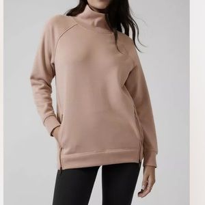 Athleta Cozy Karma Side Zip Funnel Neck Sweatshirt
